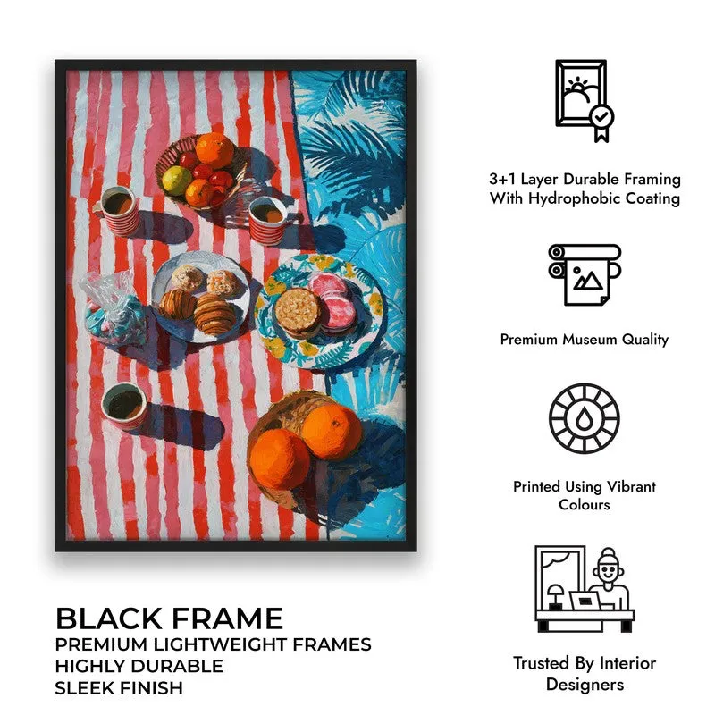 Harbor Brunch Canvas Wall Painting - Black Frame media 9
