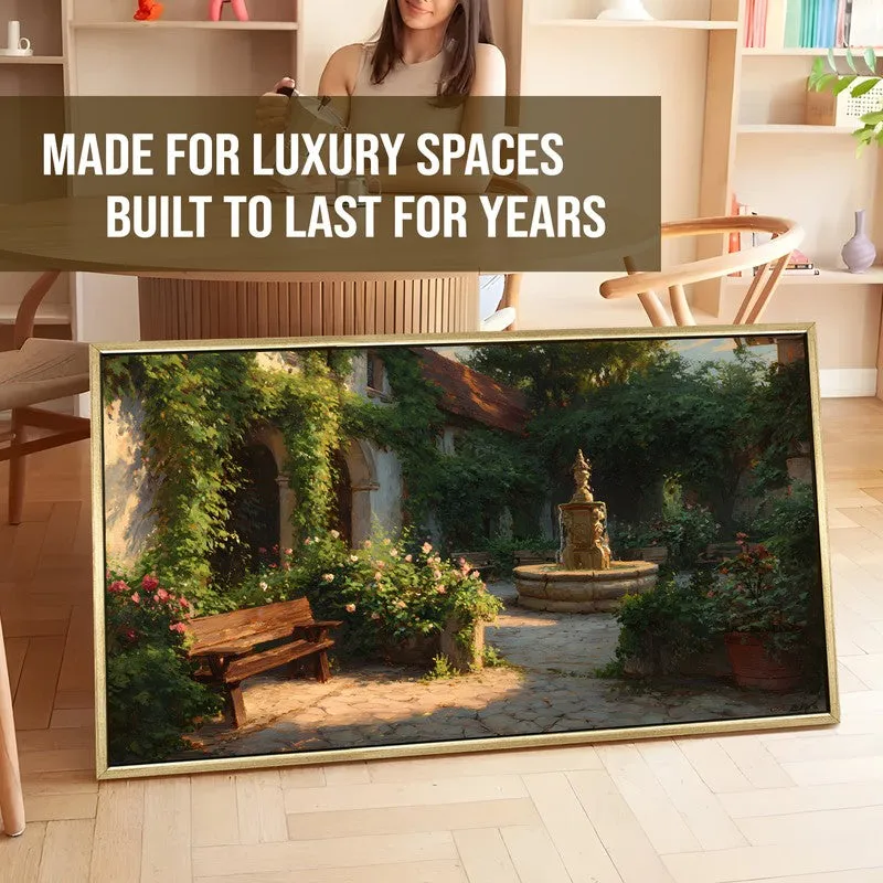 Hidden Courtyard Canvas Wall Painting With Frame media 5