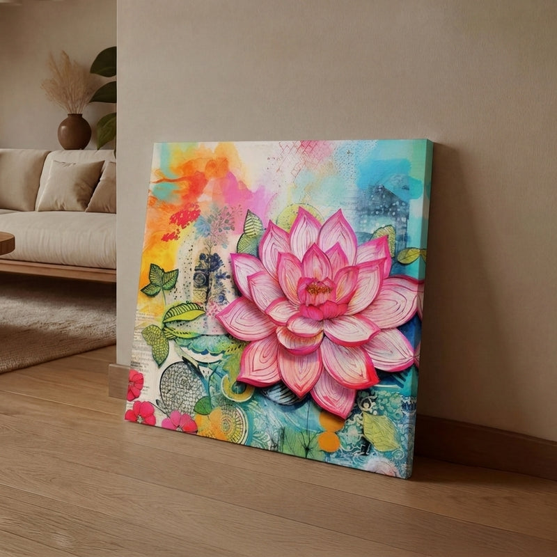 Orchid Lotus Wall Art Without Frame