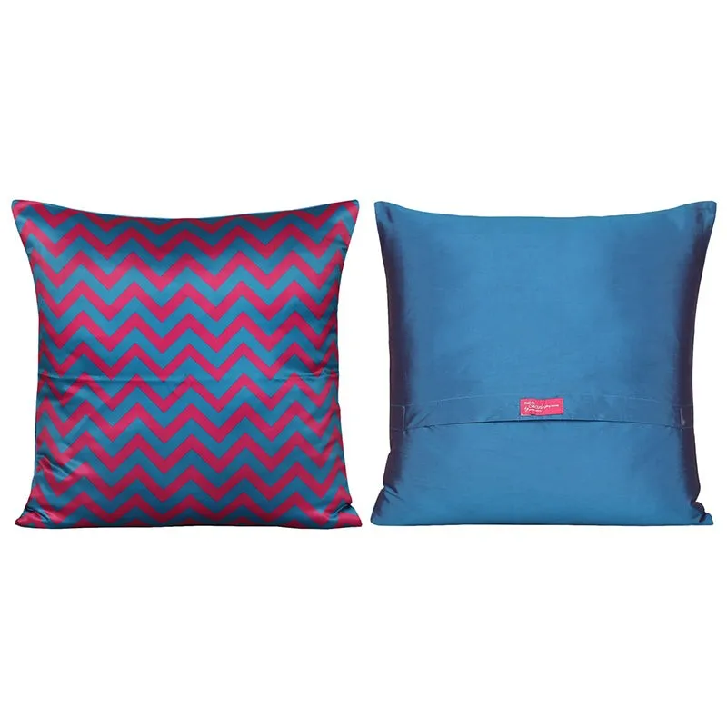 Tropical Chevron Printed Satin Cushion Cover - Set Of Five media 6