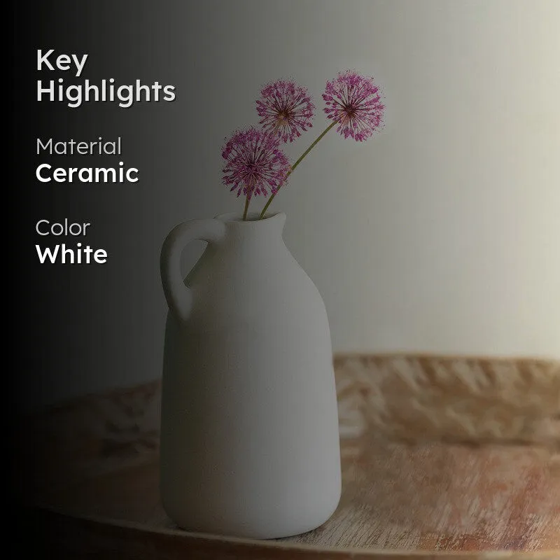 Seren Ceramic Vase - White media 2