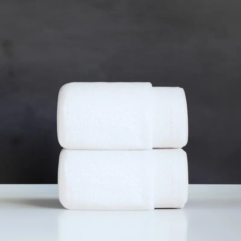Micro Cotton Soft Serenity Solid Hand Towel (White) - Set Of Two media 1