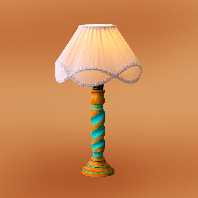 Elara Myra Wooden Table Lamp - OffWhite media 6