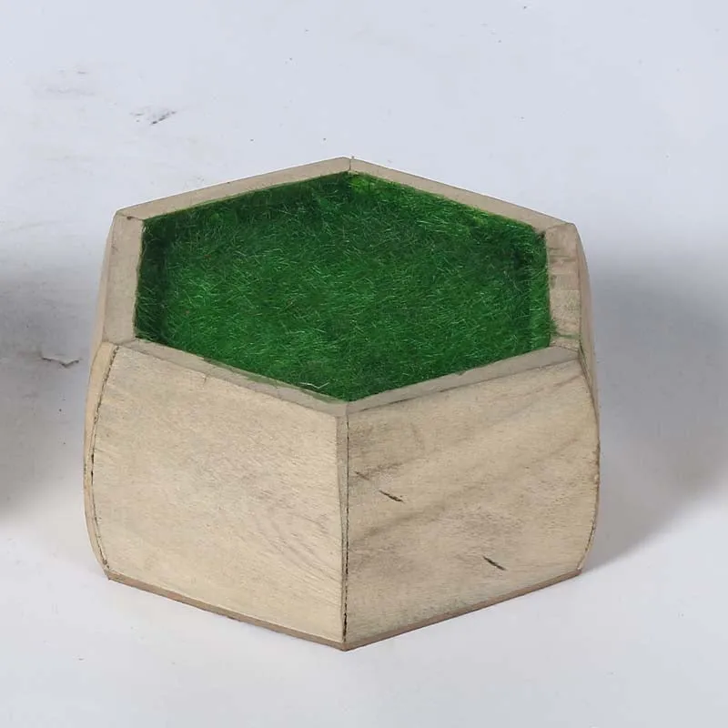 Faux Lush Moss In Hexagon Pot - 0.2 Feet media 5