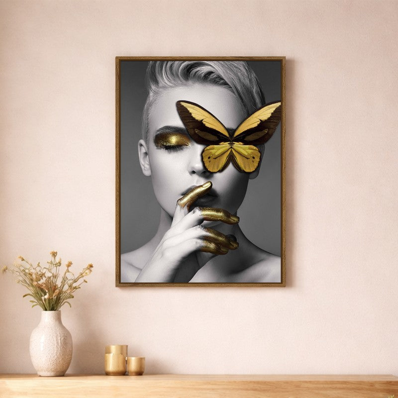 Butterfly Elegance Canvas Wall Art With Frame