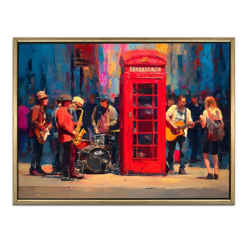 London Street Canvas Wall Painting With Frame media 3