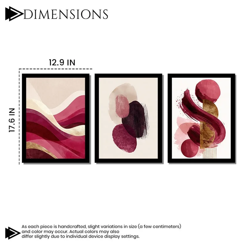 Roselle Abstract Flow Wall Art With Frame - Set Of Three media 7
