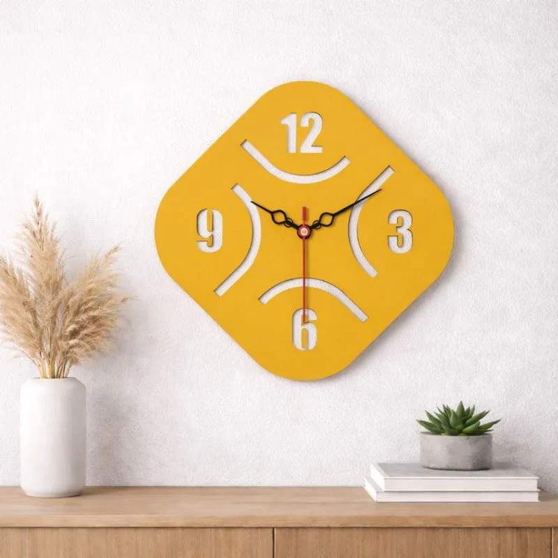 Diamond Frame Wooden Wall Clock media 1