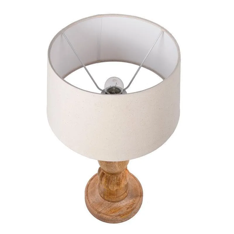 Rustic Elegance Fabric Table Lamp - Brown,White media 4
