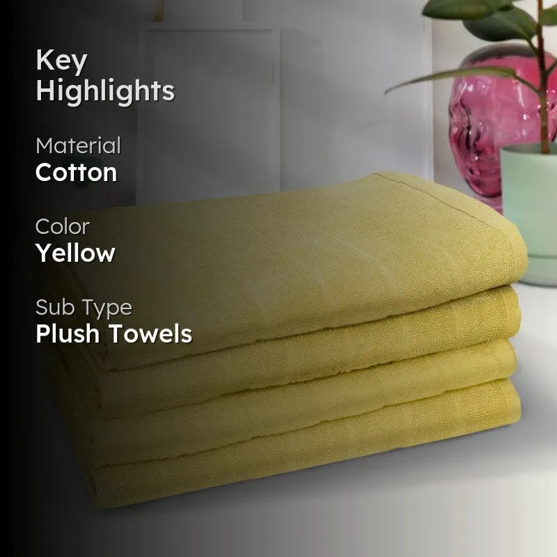 Sarda Bath Towel (Yellow) - Set Of Four media 2