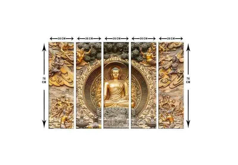 Buddha Shrine Wall Art - Five Piece Set media 8
