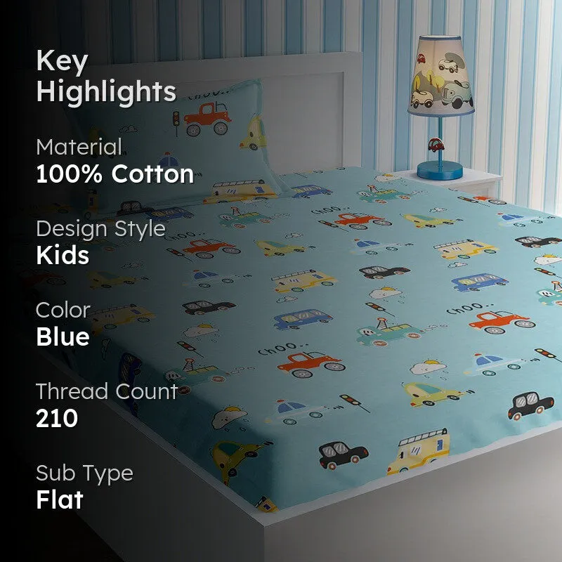 Aqua Flora Cotton Bedsheet - 210 TC media 2