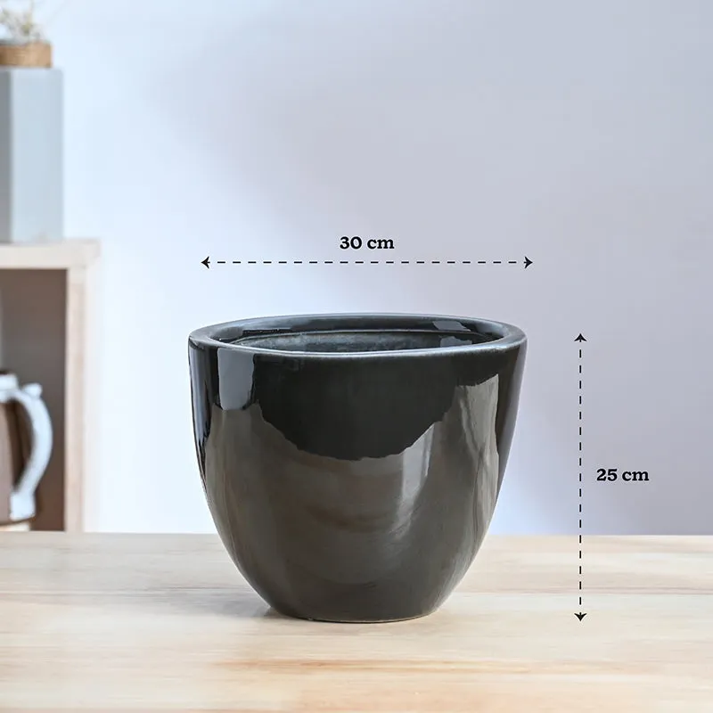 Ugaoo Cantata Ceramic Planter - Black media 8
