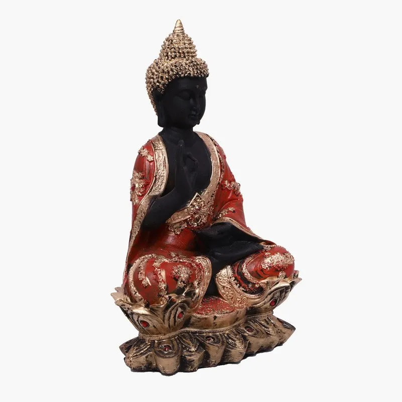 Solace Buddha Polyresin Idol (15 inches) - Red media 3