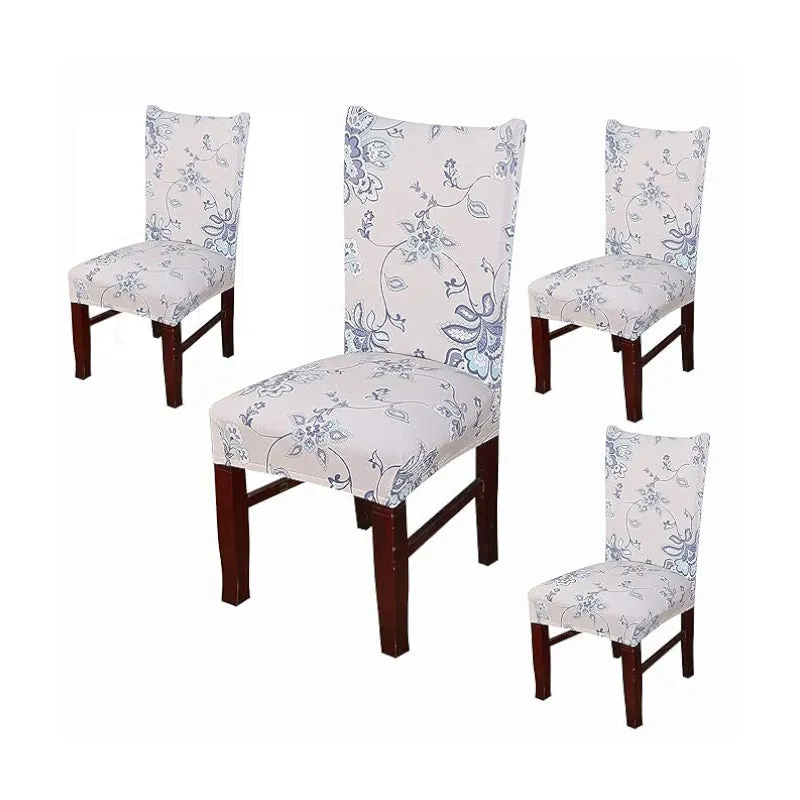 Mila Floral Chair Cover - Blue & White media 3