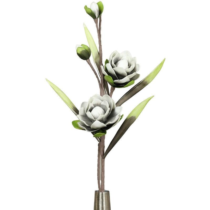 Blossomcharm Artificial Magnolia Foam Flower Stick - Grey media 5