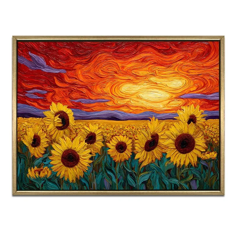 Crimson Horizon Canvas Wall Painting With Frame media 3