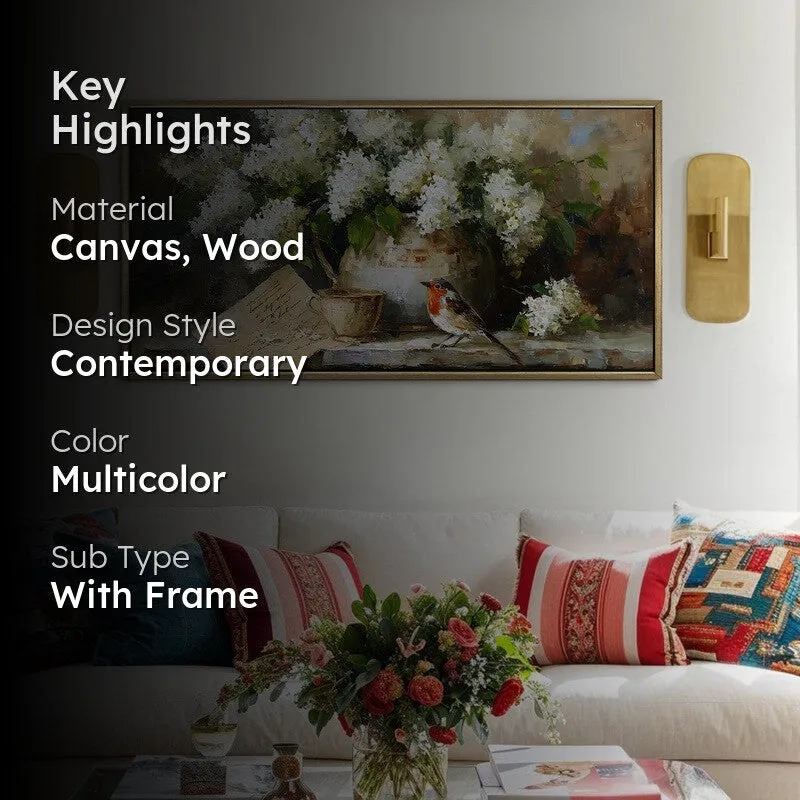 Hydrangea Canvas Wall Painting With Frame media 2