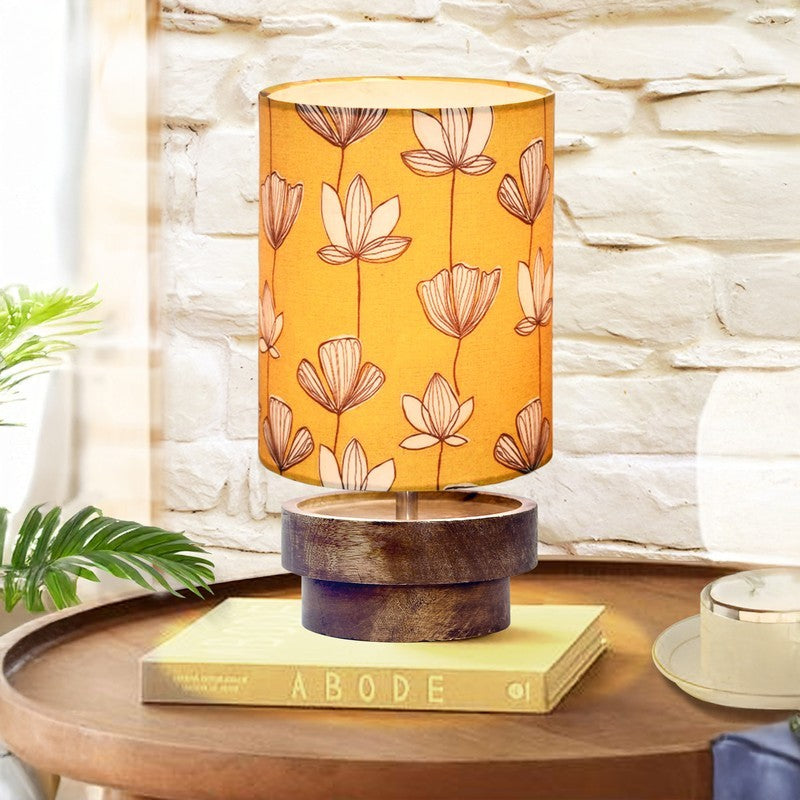 SomaLite Clean Design Desk Wooden Table Lamp - Yellow,White,Brown