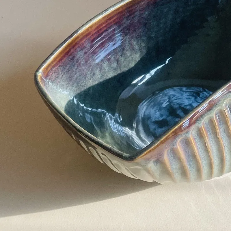 Ceramic Olive Rectangular Bowl media 7