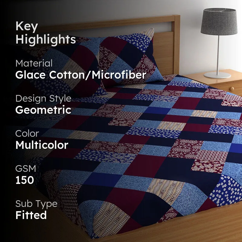 Diamond Ethnika Fitted Microfiber Microfiber Bedsheet - 150 GSM media 2