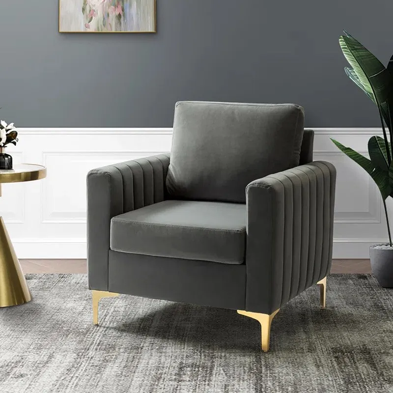 Baseo Neem Wood Accent Chair - Grey media 4
