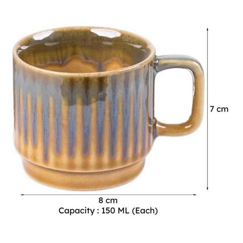 Cerava Ceramic Tea Cup (150 mL Each) -  Set of Six media 9