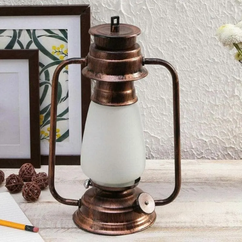 Grio Glam Lantern Glass Table Lamp - Copper,White media 3