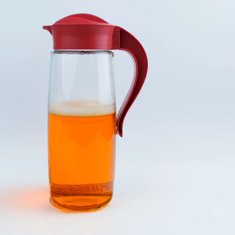 Domana Oval Transparent Jug With Lid (Red) - 1600 ML media 6