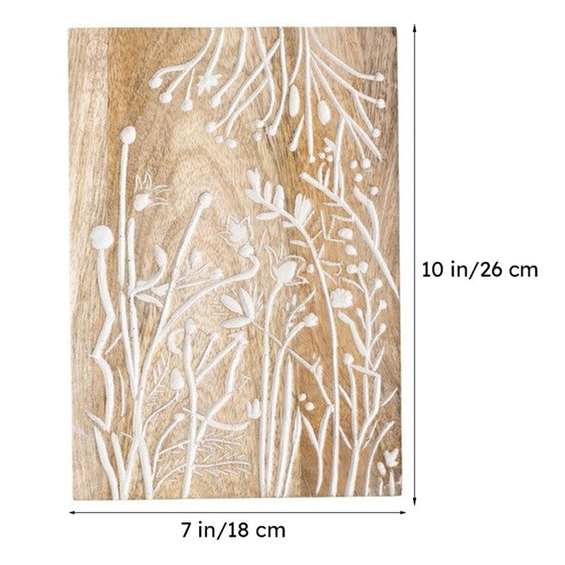 Nature's Whisper Stem and Leaf Carved Wooden Wall Plate media 6
