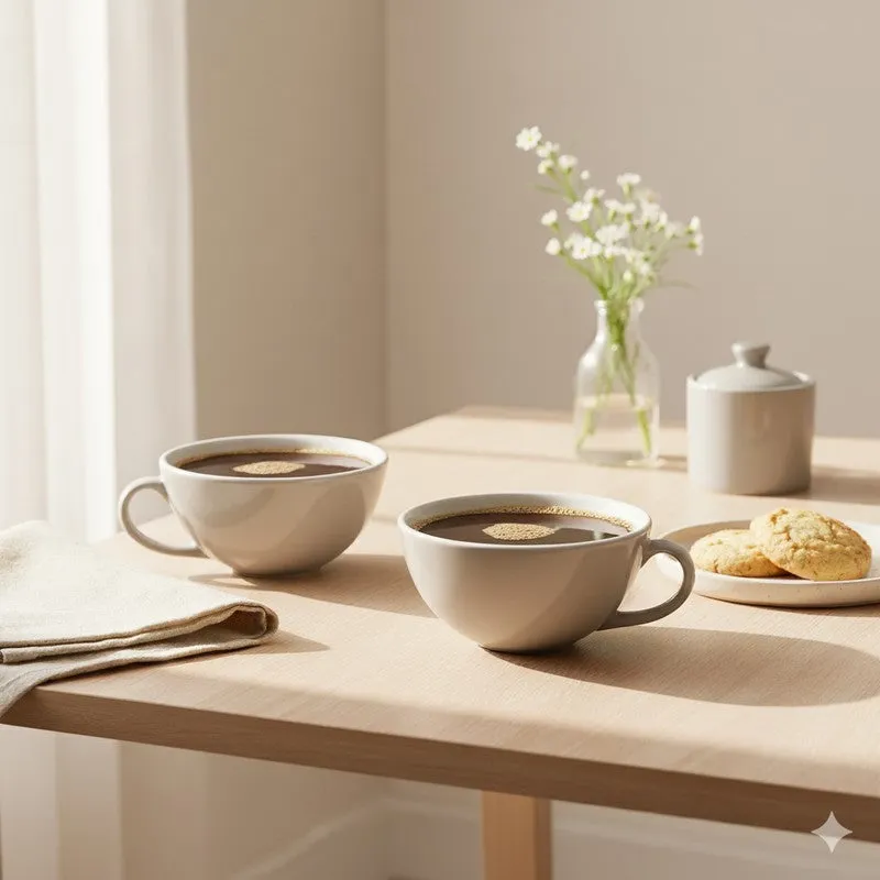 Nova Ceramic Tea Cup (240 mL Each) - Set Of Two media 1