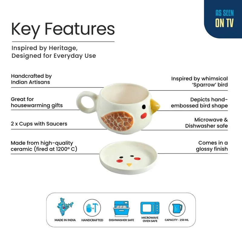 Pooky Bird Cup & Saucer - Set of Two (250 ML) media 5