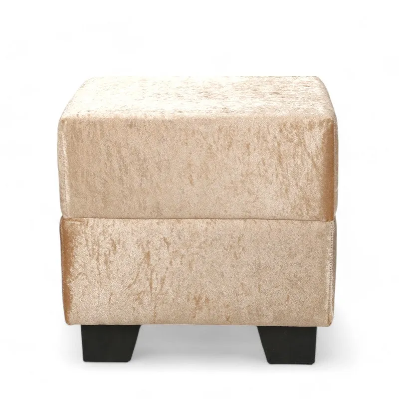 Krixon Pine Wood Pouffe (Beige,Brown) - Set Of Two media 3