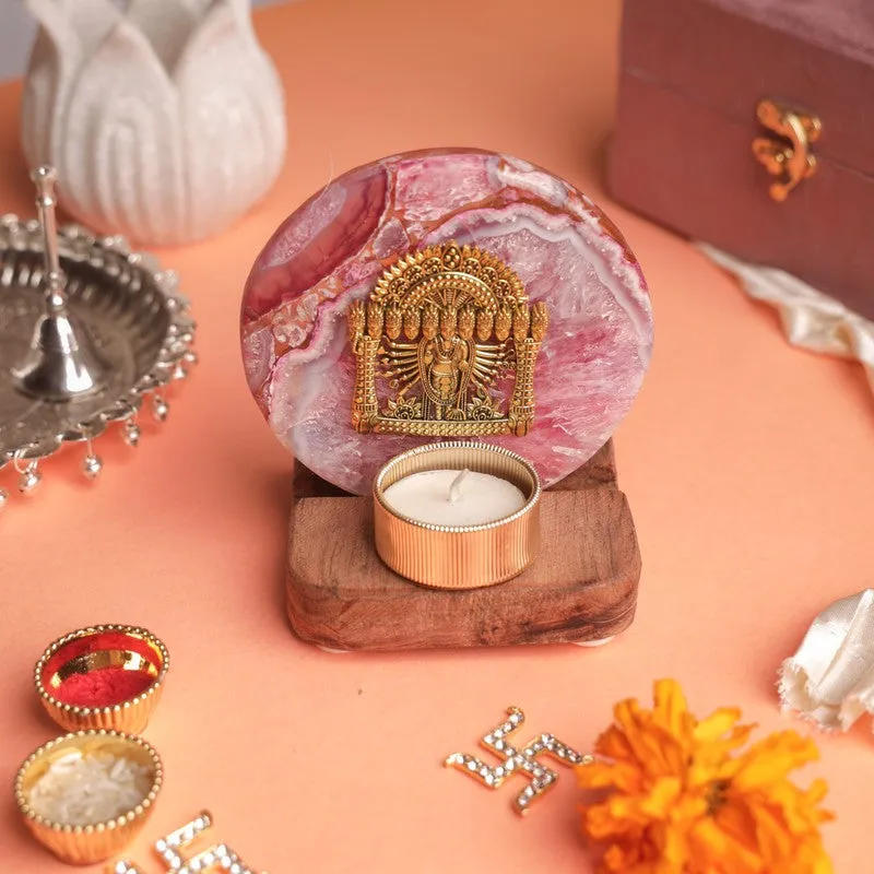 Majestic Devotion Lord Narayan Tealight Candle Holder media 1