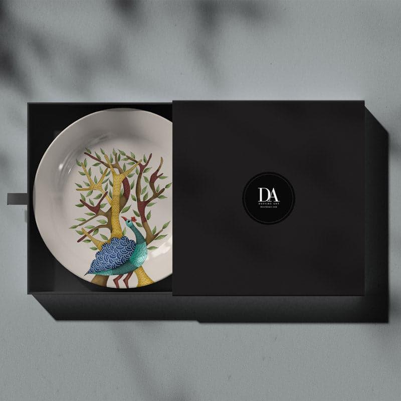 Peacock Gond Art Wall Plate media 4