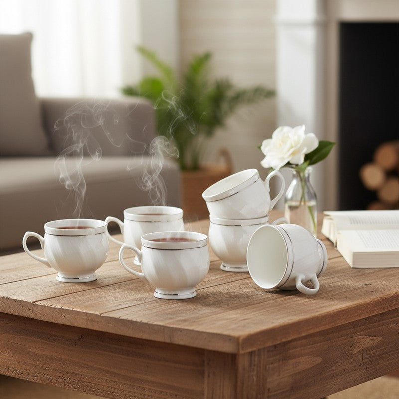 Romy Bone China Tea Cup (175 mL Each) - Set of Six