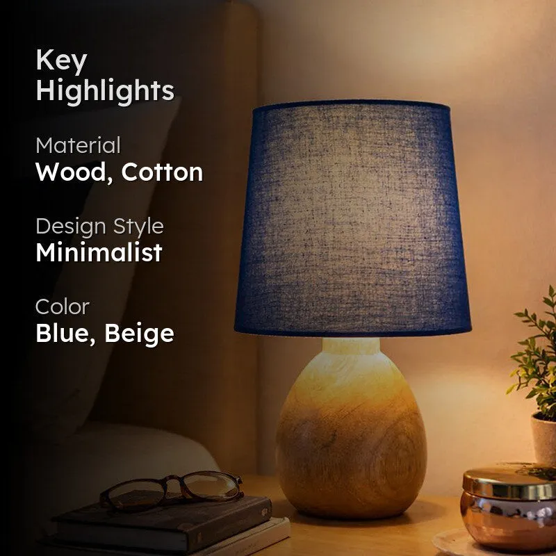 PureVista Wooden Table Lamp - Blue media 2