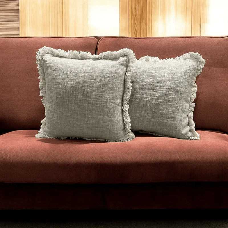 Cozy Codex Tufted Cushion Cover (Grey) - Set Of Two media 5