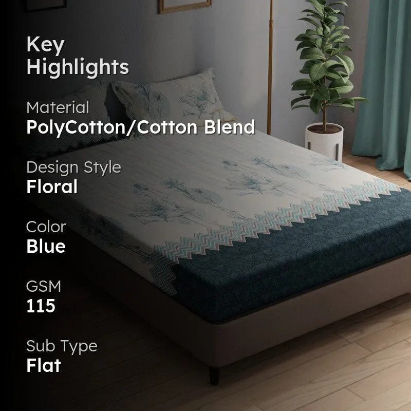 Brevos Bedsheet (Blue) - 115 GSM media 2