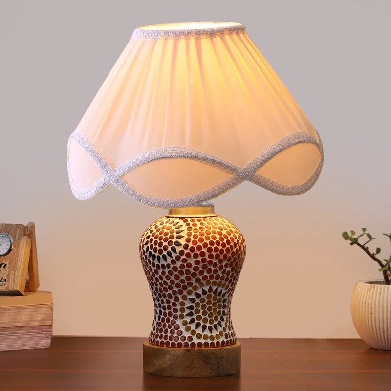 Wavelle Arc Pleated Wooden Table Lamp - Multicolor media 3