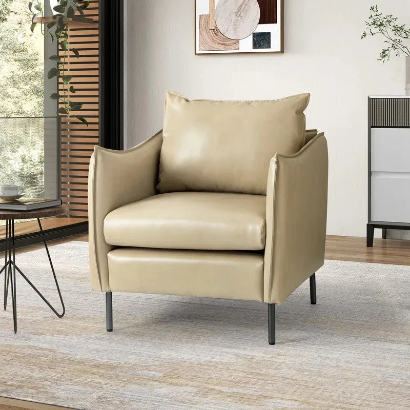 Sculpta Neem Wood Accent Chair - Beige media 4