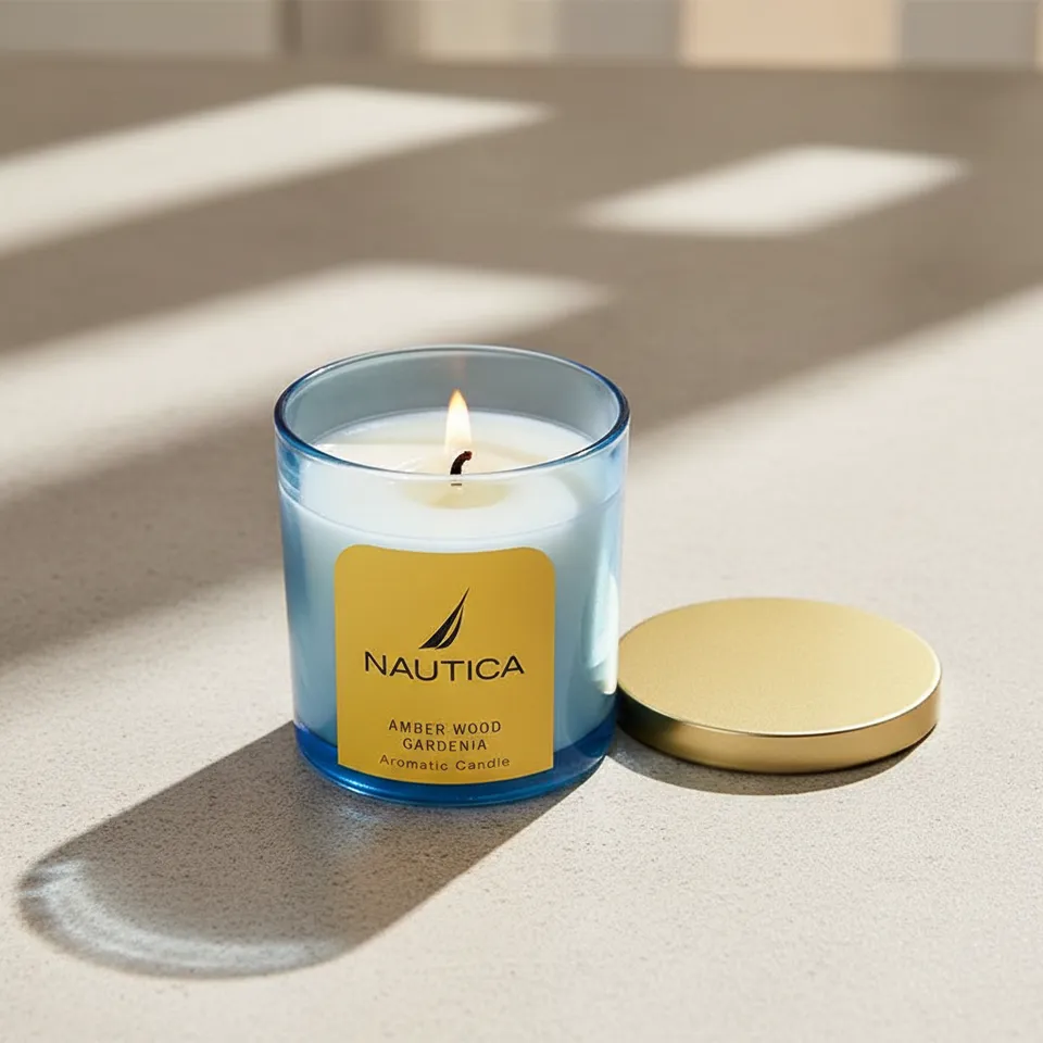 Nautica Mystic Dawn Scented Jar Candle - Amber Wood & Gardenia media 1