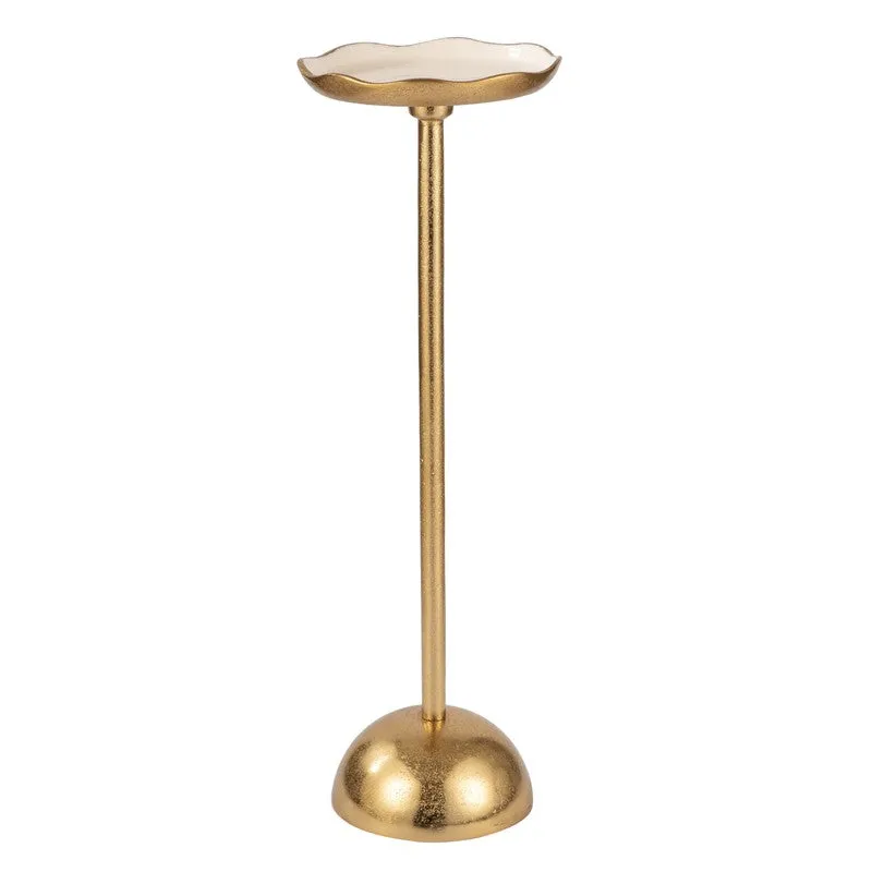 Scalloped Edge Aluminum Side Table - Gold media 3