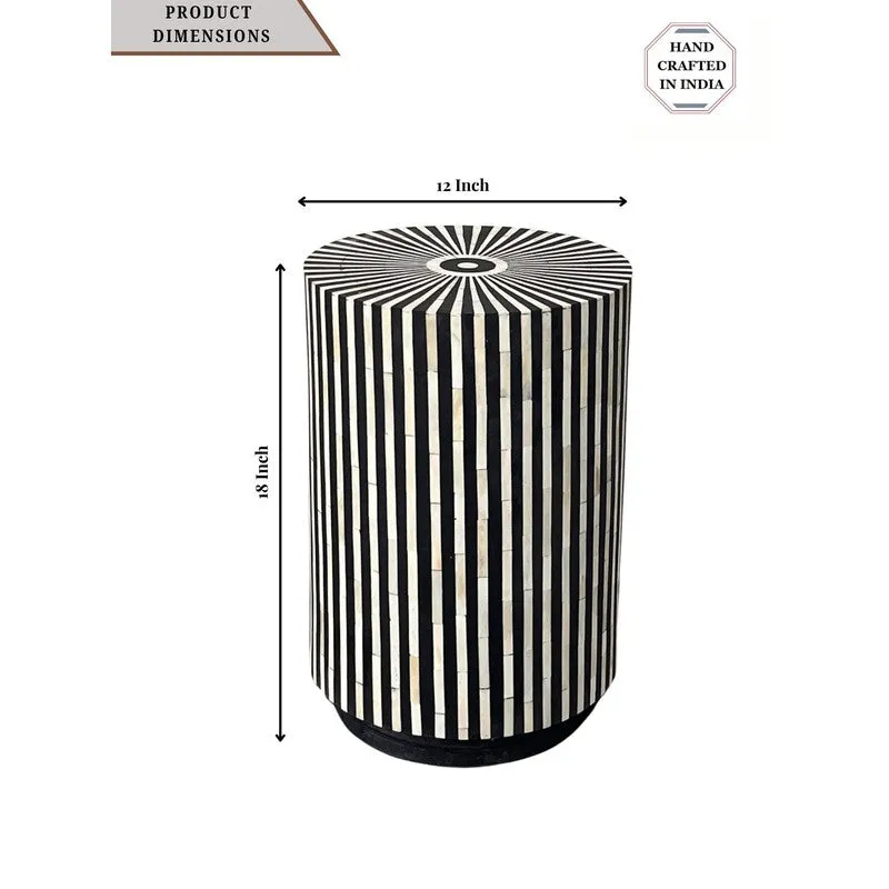 Grano Bone Inlay Side Table - Black media 7