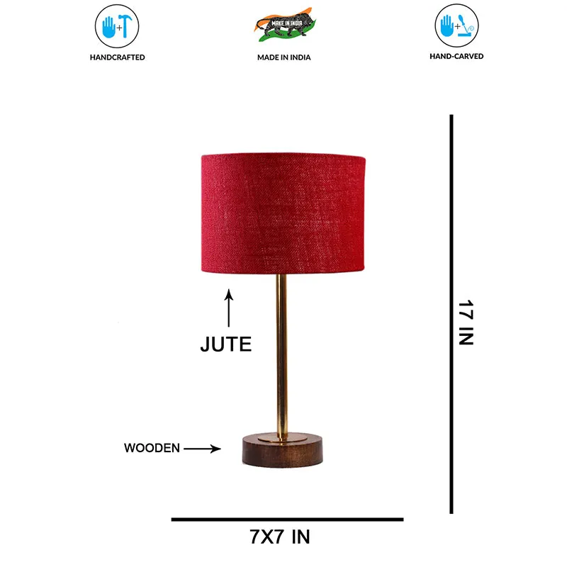 Sienna I Rodin Wooden Table Lamp - Maroon,Gold,Brown media 7