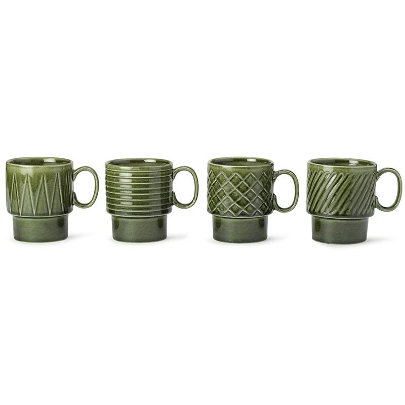 Monolith Moss Green Ceramic Mug (150 mL Each) - Set Of Four media 3