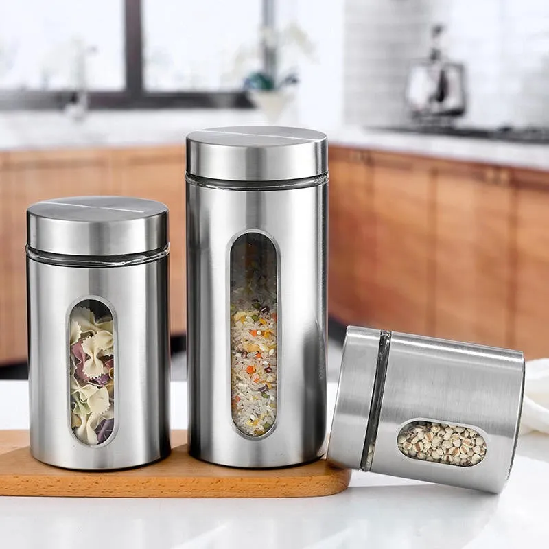 Fresh Keep Stainless Steel Jar (800 mL/650 mL/350 mL) - Set of Three media 6
