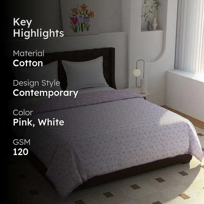 Petal Dots Printed Cotton Dohar (Pink,White) - 120 GSM media 2