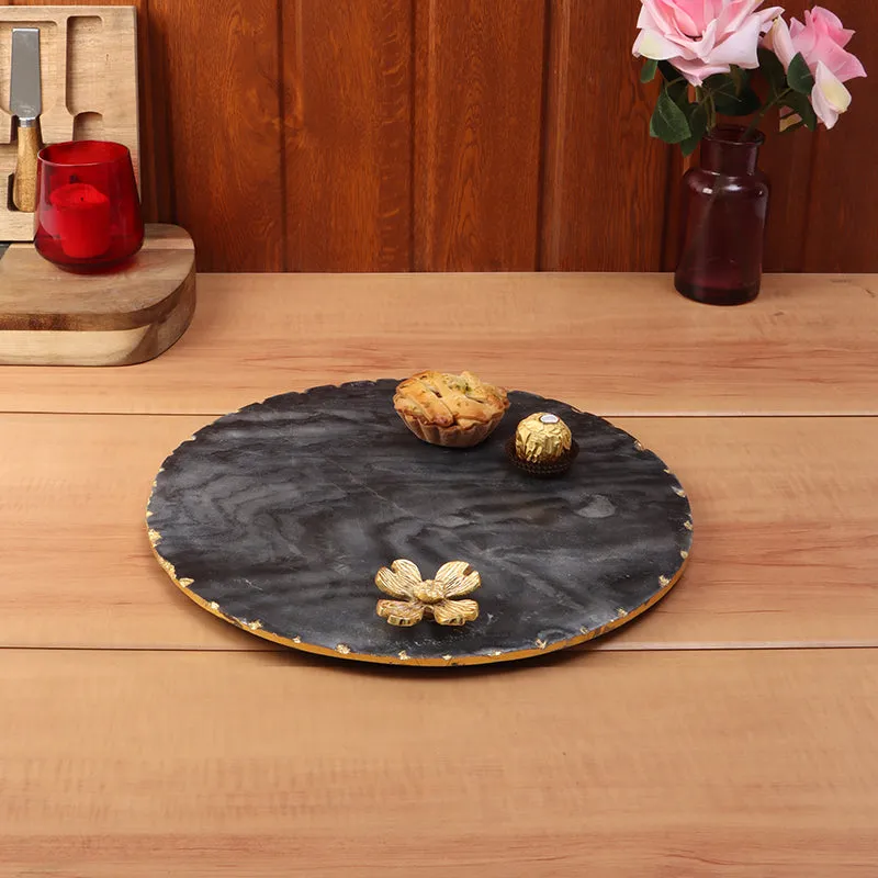 Scotia Flora Marble Platter - Black media 1