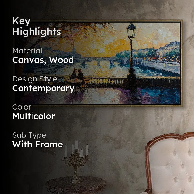 Metropolis Canvas Wall Painting With Frame media 2
